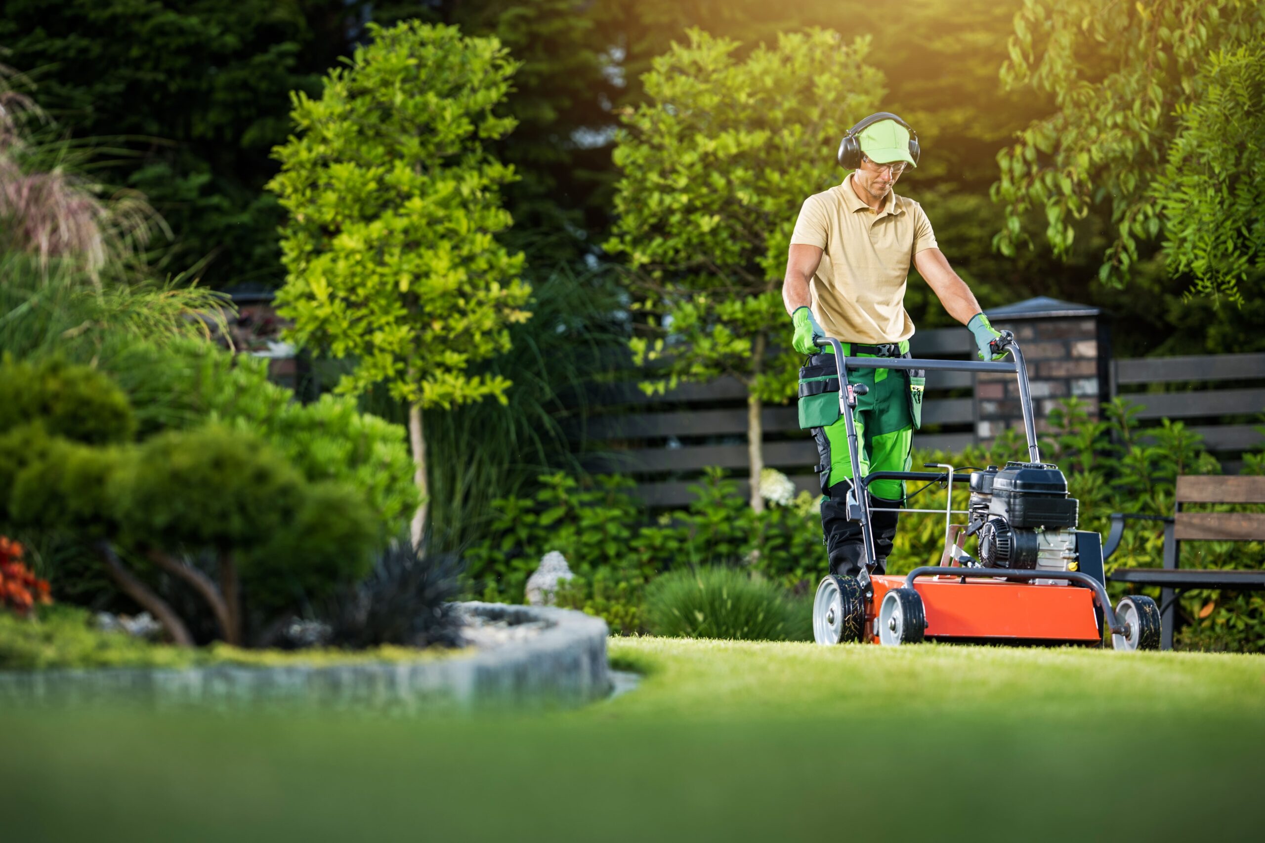 Landscaper with mower